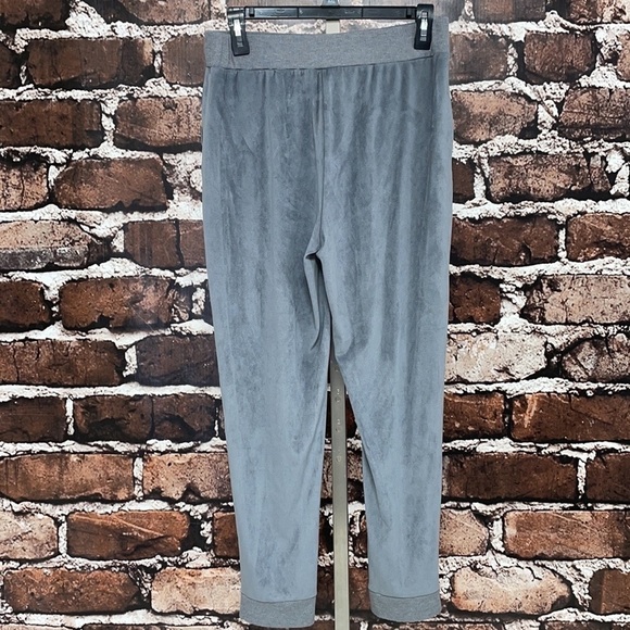 LOGO Lori Goldstein Pants Gray Loungewear Joggers Microsuede 8 - Picture 4 of 9